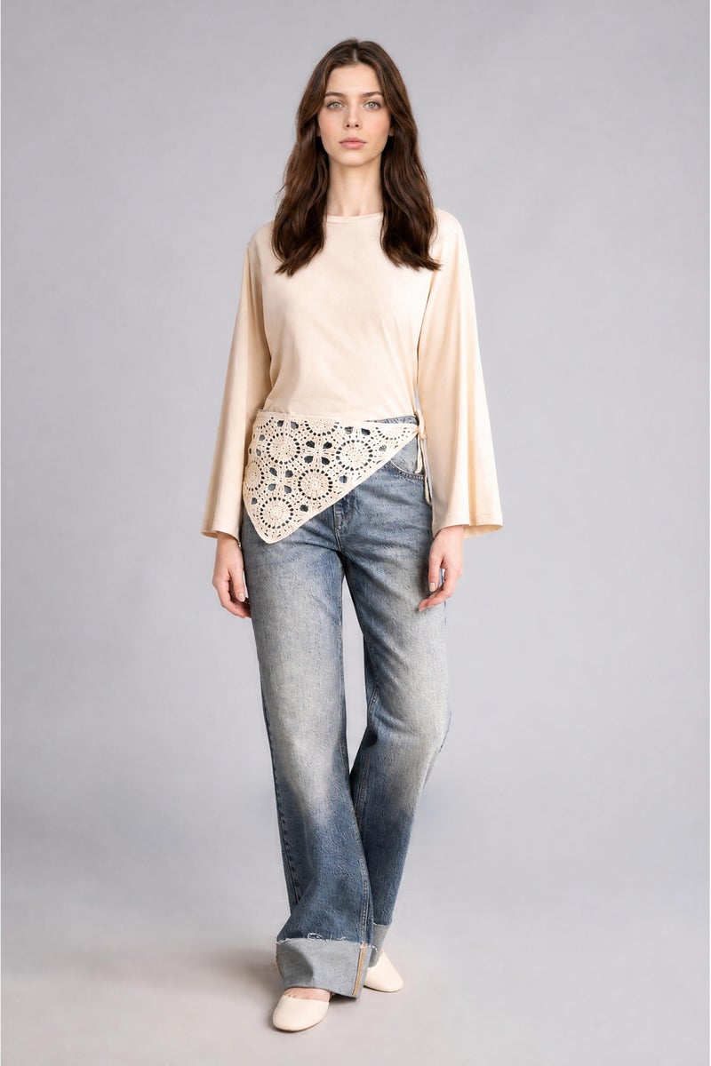 DeFacto Beige Woman Relax Fit Long Sleeve Tunic Casual - Image 2