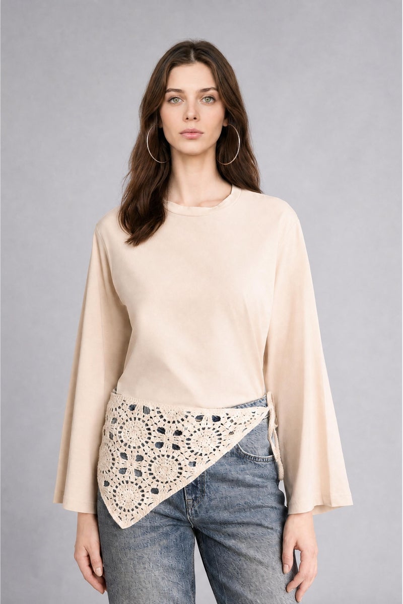 DeFacto Beige Woman Relax Fit Long Sleeve Tunic Casual - Image 4