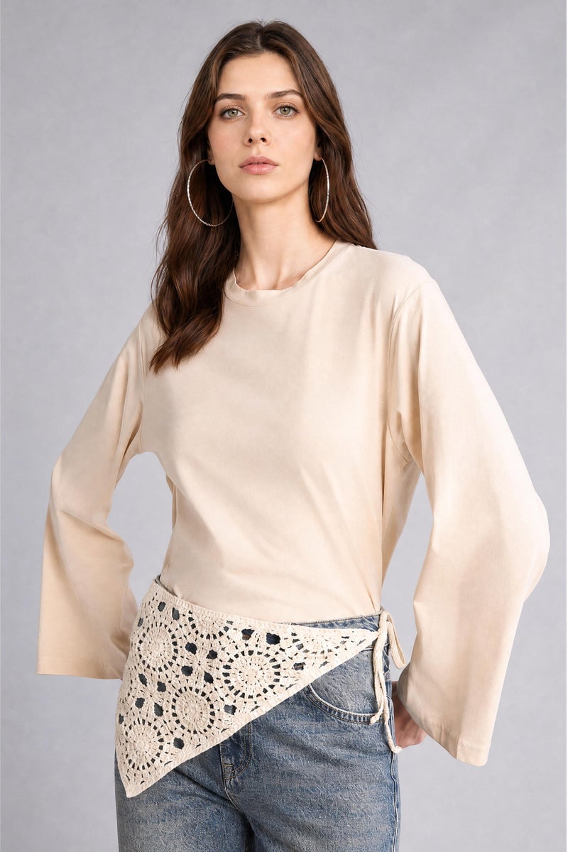 DeFacto Beige Woman Relax Fit Long Sleeve Tunic Casual - Image 1