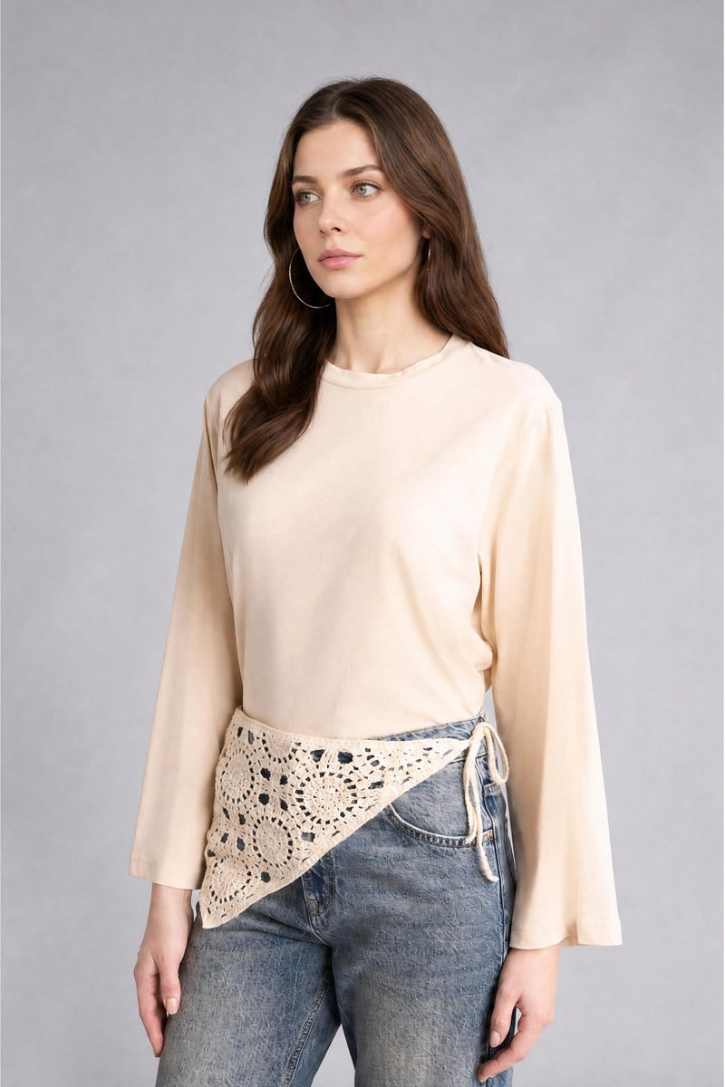 DeFacto Beige Woman Relax Fit Long Sleeve Tunic Casual - Image 5