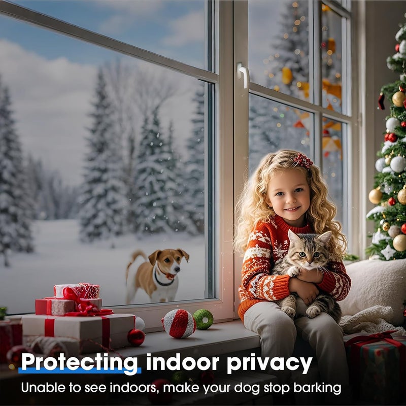 Coavas One Way Privacy Window Film Reflective Window Tint for Home,Static Cling Mirror Heat Blocking Covering See Out Not in,Anti-Uv House Daytime Privacy,Silver 17.5x78.7 in - Image 3