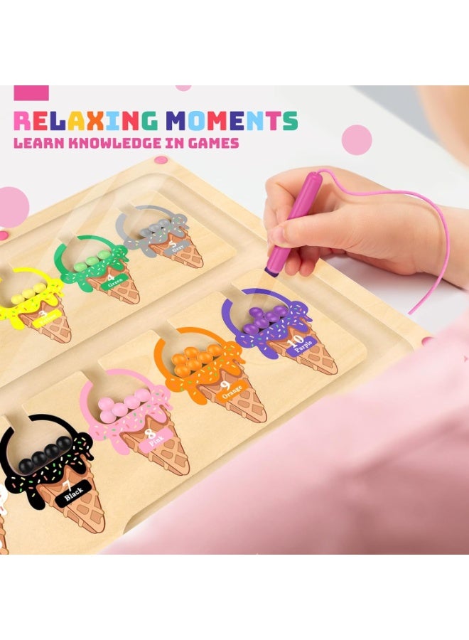 موثوقية التنبؤ لعبة مغناطيسية لاختراق الألوان والأرقام للصغار، تعليمية لتنمية المهارات الحركية الدقيقة، للبنات من عمر 3 إلى 5 سنوات، هدية عيد الميلاد، تعلم تفاعلي، ممر مغناطيسي - Image 2