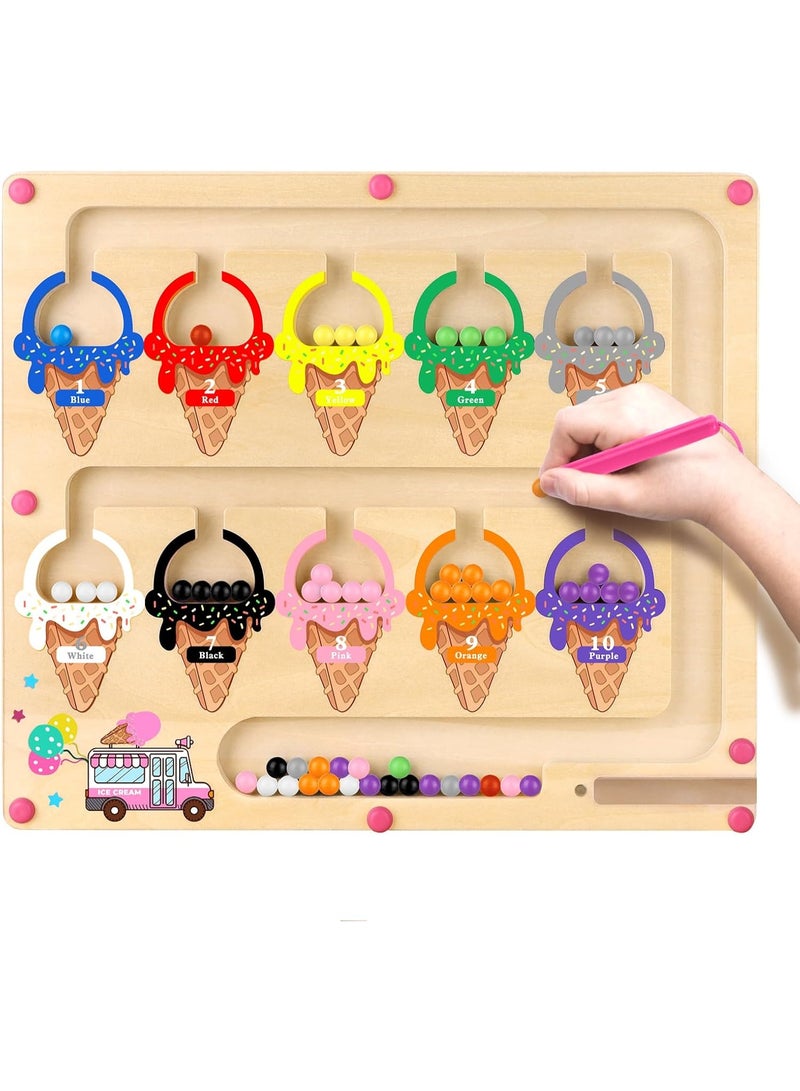 موثوقية التنبؤ لعبة مغناطيسية لاختراق الألوان والأرقام للصغار، تعليمية لتنمية المهارات الحركية الدقيقة، للبنات من عمر 3 إلى 5 سنوات، هدية عيد الميلاد، تعلم تفاعلي، ممر مغناطيسي - Image 1