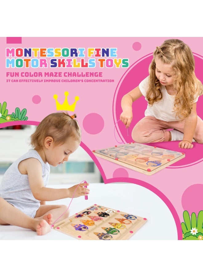 موثوقية التنبؤ لعبة مغناطيسية لاختراق الألوان والأرقام للصغار، تعليمية لتنمية المهارات الحركية الدقيقة، للبنات من عمر 3 إلى 5 سنوات، هدية عيد الميلاد، تعلم تفاعلي، ممر مغناطيسي - Image 3
