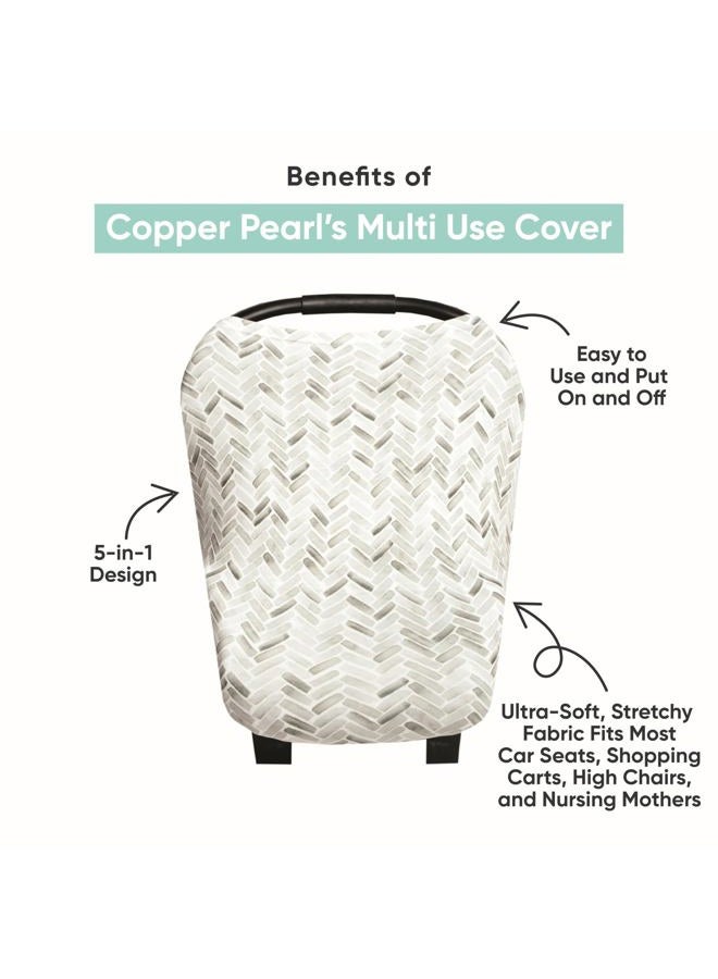 Copper Pearl Baby Car Seat Cover Canopy and Nursing Cover Multi-Use Stretchy 5 in 1 Gift"Grace" - Image 2