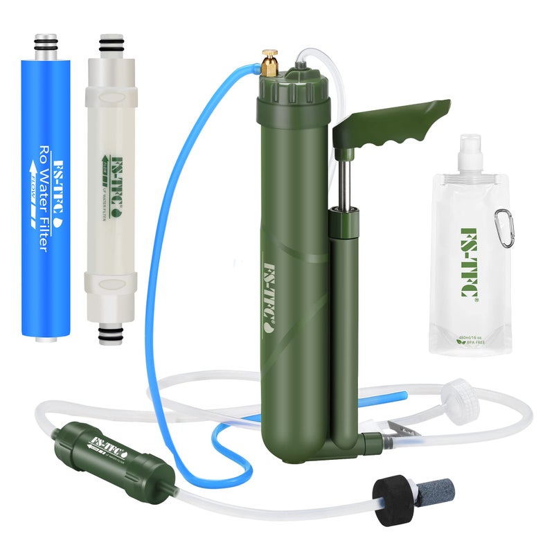 FS-TFC Portable Water Filter Survival Gear High Precision and Large Flow Optional 2 in 1 Water Purification for Hiking, Camping, Travel, and Emergency Preparedness - Image 1