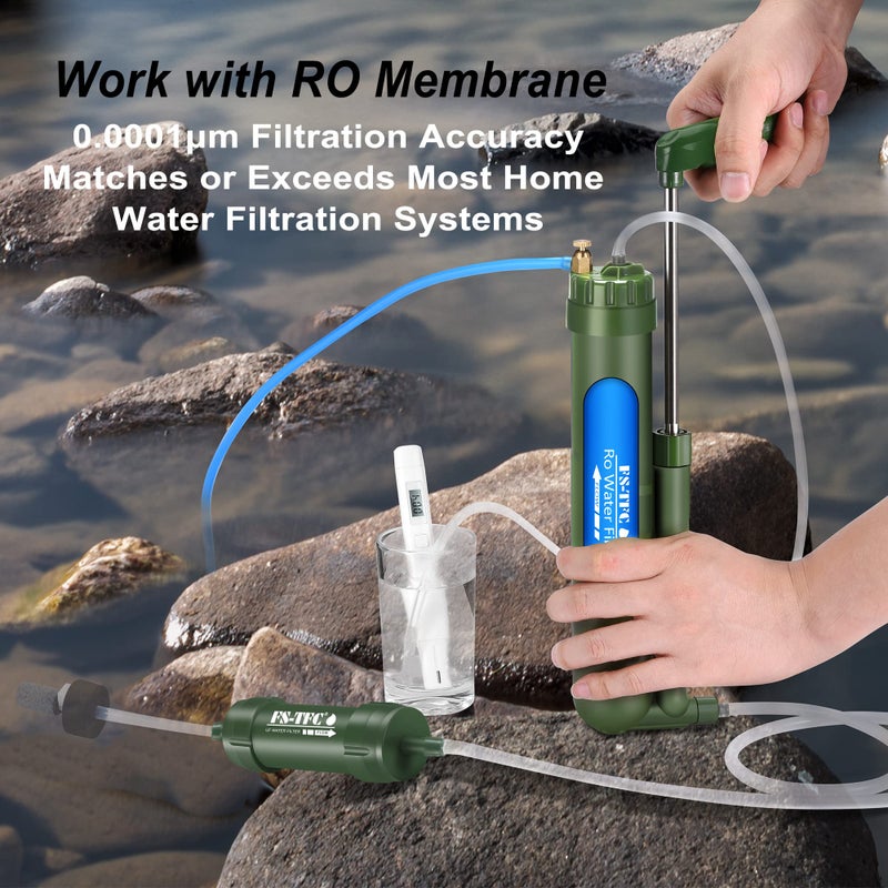 FS-TFC Portable Water Filter Survival Gear High Precision and Large Flow Optional 2 in 1 Water Purification for Hiking, Camping, Travel, and Emergency Preparedness - Image 2