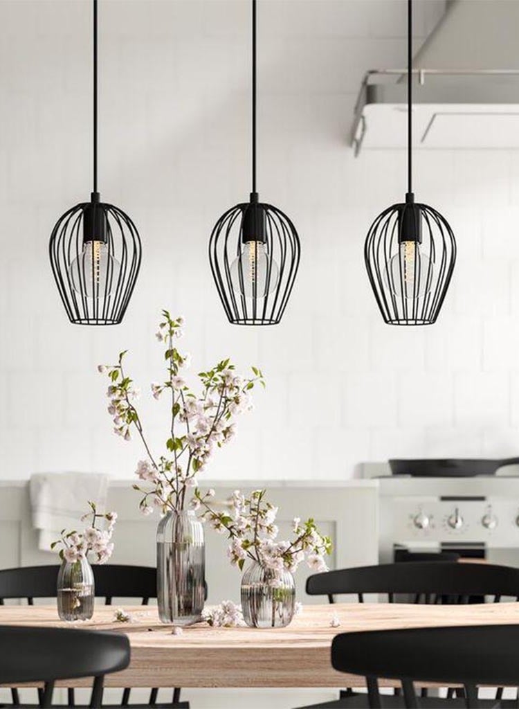 El Rawda Lighting Jaula  Line Chandelier  - Black - Image 1