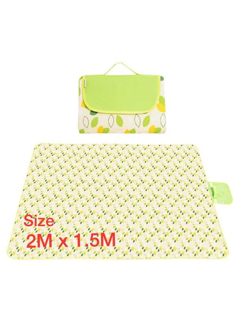 Generic Picnic Mat Large Waterproof for 3-4 People, Portable Beach Mat Perfect for Park, Camping, Hiking, Family Concerts, Small Flying Leaves - 2Mx1.5M  - Image 2
