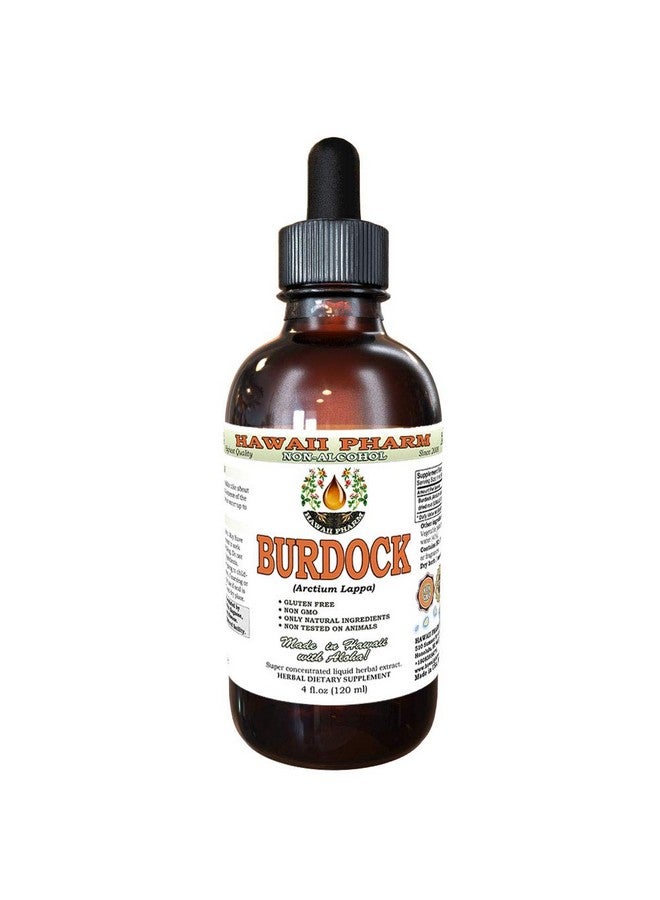 Hawaii Pharm Burdock Alcohol-Free Liquid Extract, Organic Burdock (Arctium Lappa) Dried Root Glycerite Hawaii Pharm Natural Herbal Supplement 4 oz - Image 1
