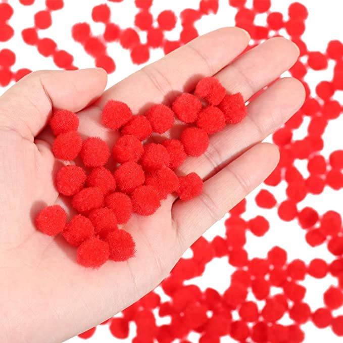 morel MOREL Pink Light Blue RED Dark Green POM POM Balls, 20 MM, Used in Jewellery & TORAN Making, Macrame Art & Craft , Decorations, Bag, Dresses, School Projects, Christmas, DIY, ETC (Total - 200)  - Image 5