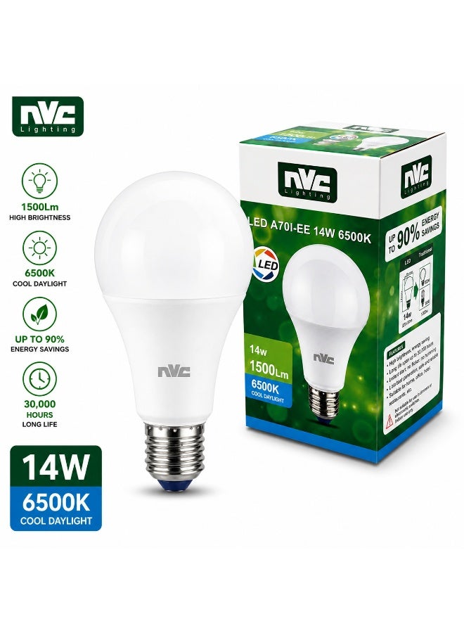 NVC 5-Pack NVC A Bulb LED A70I-EE 14W 6500K E27 Ultra Bright High Efficiency (Living Room/ Café / Office) - Image 3