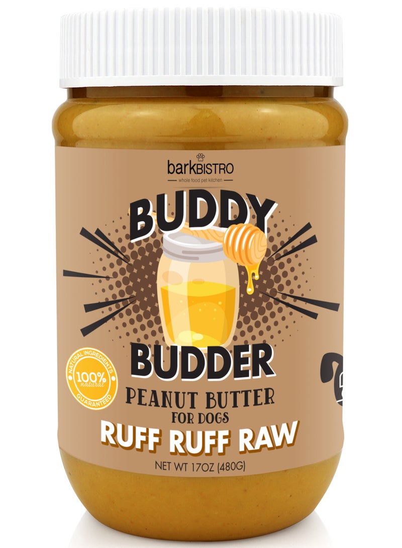 بارك بيسترو بودي بدر سكويز – زبدة فول سوداني طبيعية 100٪ للكلاب، مصنوعة في الولايات المتحدة الأمريكية، [480 جرام | 17 أونصة] 🐶 - Image 1