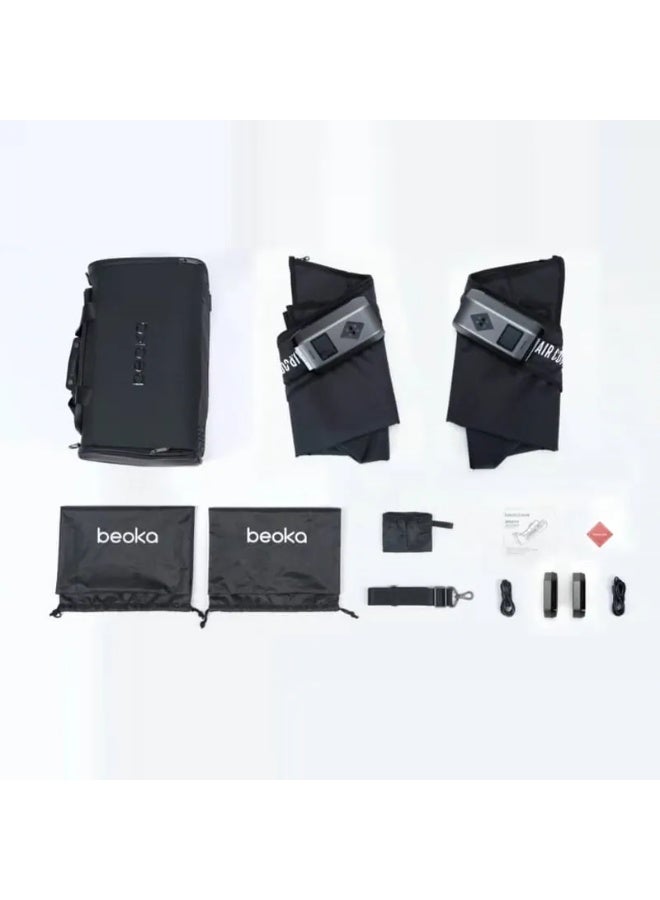 بيوكا Beoka Air Boots – جهاز مساج الساقين بالضغط الهوائي المتسلسل للتصريف اللمفاوي وتنشيط الدورة الدموية وتخفيف تورّم الساقين وتعافي العضلات، ضغط قابل للتعديل مع 15 مستوى و5 أوضاع (Gen 2) - Image 4
