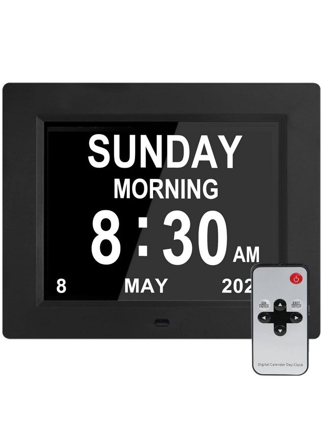 SSINI - [Newest Version] Large Digital Day Calendar Clock 12 Alarm Options Level 5 Auto Dimmable Extra Large Nonabbreviated Date Day Of Week Clock Perfect For Seniors Vision Impaired - Image 1