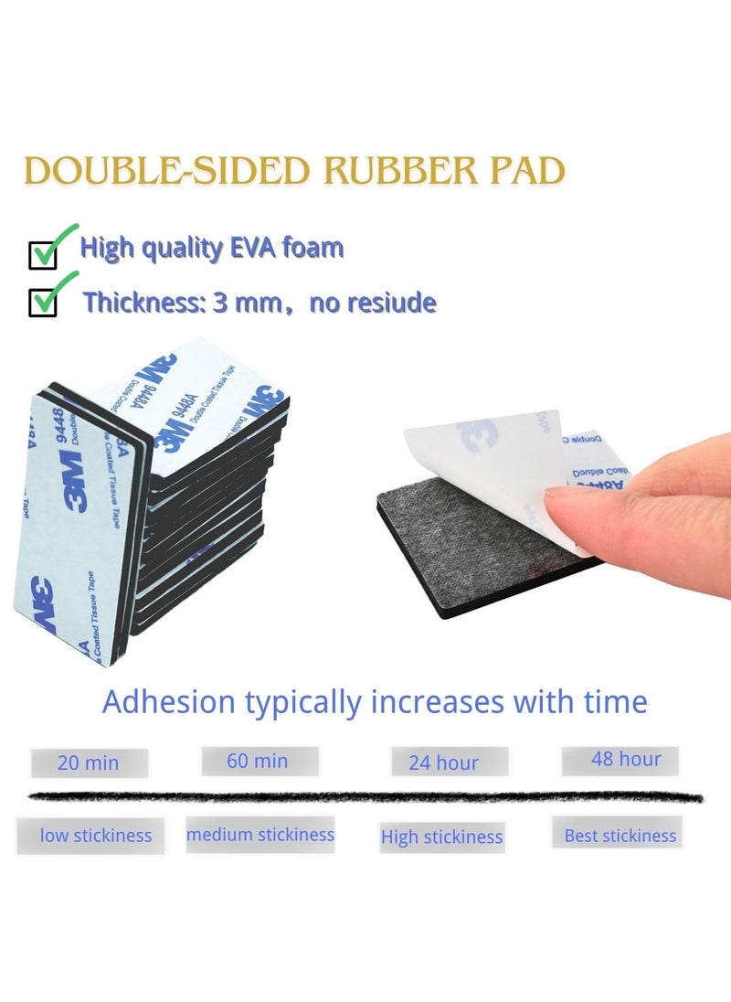 3M - 100 Pcs Double Sided Adhesive Pads,Heavy Duty Mounting Tape, 3mm Thickness Pre-Cut Foam Tape,Super-Sticky Black Strong Pads Rectangle Shape Waterproof for Walls Picture, Car, Home, Office - Image 1