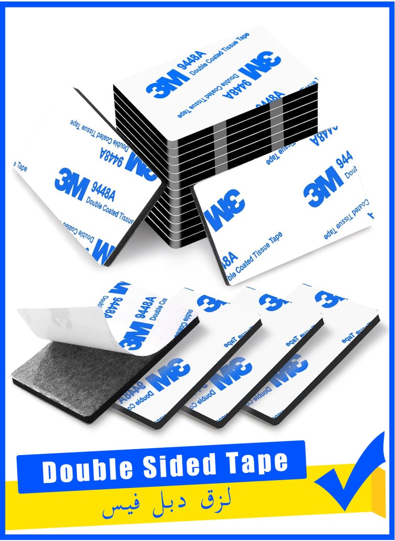 3M 100 Pcs Double Sided Tape Double Sided Adhesive Pads, Heavy Duty Mounting Tape, 3mm Thickness Pre-Cut Foam Tape, Super-Sticky Black Strong Pads Rectangle Shape Waterproof for Walls Picture, Car, Home, Office  - Image 1