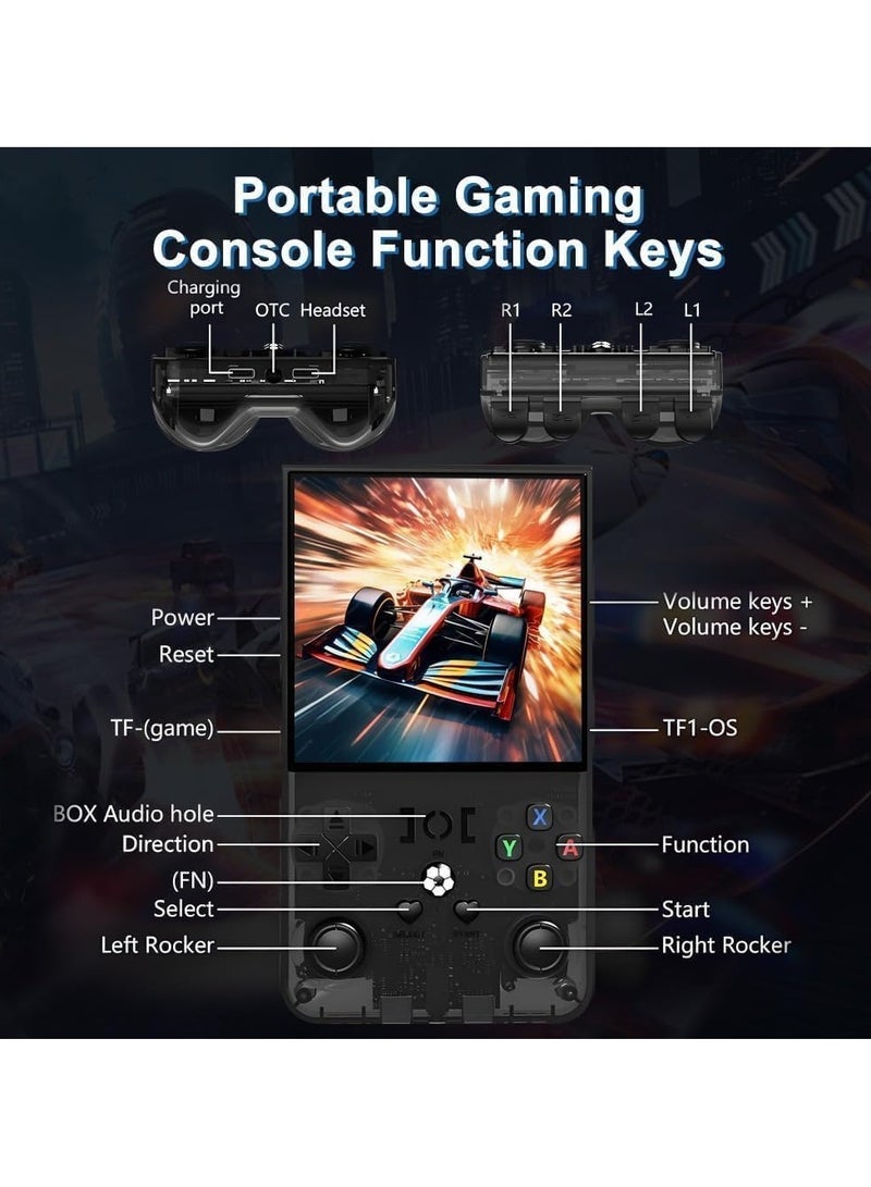 JAJEEK R36MAX Upgraded Retro Gaming Console,4.0 inch IPS Screen,Linux System with Professional RK3326 Gaming Chip, Retro Handheld Game Console Built-in 18000+ Games,4000mAh Large Battery (Elegant black) - Image 4