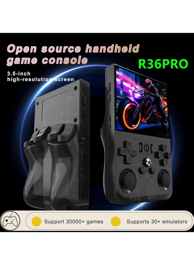 JAJEEK R36MAX Upgraded Retro Gaming Console,4.0 inch IPS Screen,Linux System with Professional RK3326 Gaming Chip, Retro Handheld Game Console Built-in 18000+ Games,4000mAh Large Battery (Elegant black) - Image 5