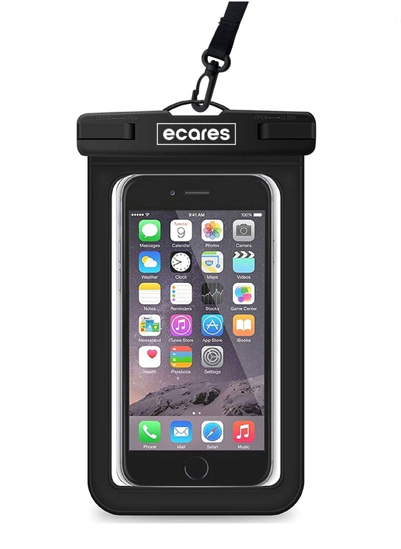 ECARES ECARES® Mobile Waterproof Case, Touchscreen Functionality, Waterproof Pouch, Cellphone Dry Bag, Waterproof Cell Phone Case, Drift Diving Swimming Waterproof Bag, for all Smart Cellphones upto 7”  - Image 1