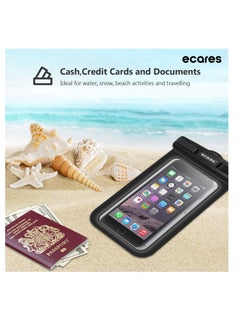ECARES ECARES® Mobile Waterproof Case, Touchscreen Functionality, Waterproof Pouch, Cellphone Dry Bag, Waterproof Cell Phone Case, Drift Diving Swimming Waterproof Bag, for all Smart Cellphones upto 7”  - Image 5