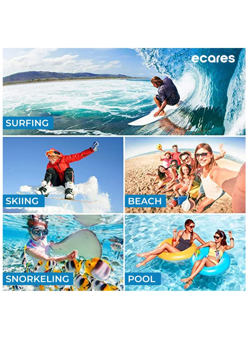 ECARES - ECARES® Mobile Waterproof Case, Touchscreen Functionality, Waterproof Pouch, Cellphone Dry Bag, Waterproof Cell Phone Case, Drift Diving Swimming Waterproof Bag, for all Smart Cellphones upto 7” - Image 1