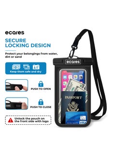 ECARES ECARES® Mobile Waterproof Case, Touchscreen Functionality, Waterproof Pouch, Cellphone Dry Bag, Waterproof Cell Phone Case, Drift Diving Swimming Waterproof Bag, for all Smart Cellphones upto 7”  - Image 4