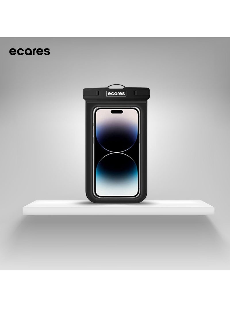 ECARES - ECARES® Mobile Waterproof Case, Touchscreen Functionality, Waterproof Pouch, Cellphone Dry Bag, Waterproof Cell Phone Case, Drift Diving Swimming Waterproof Bag, for all Smart Cellphones upto 7” - Image 1