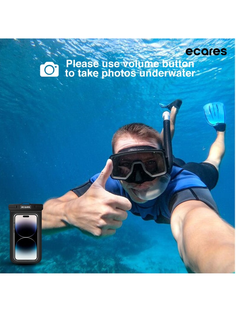 ECARES - ECARES® Mobile Waterproof Case, Touchscreen Functionality, Waterproof Pouch, Cellphone Dry Bag, Waterproof Cell Phone Case, Drift Diving Swimming Waterproof Bag, for all Smart Cellphones upto 7” - Image 1
