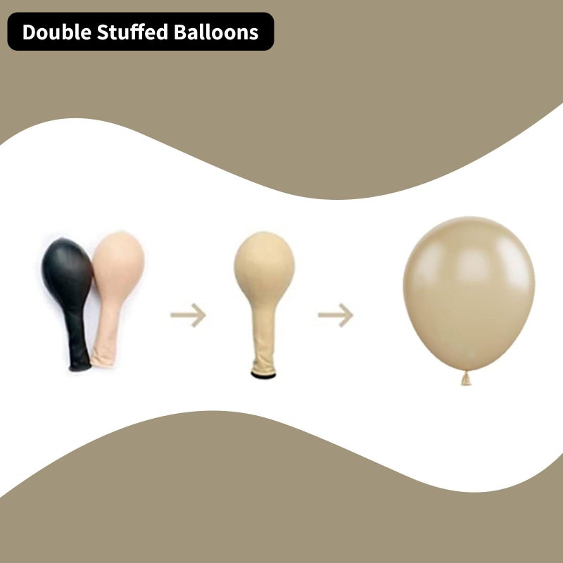 Togvu White Sand Balloons Set, 60 Packs 12 Inch Double Stuffed Beige Boho Balloons with Metallic Chrome Champagne Nude Neutral Cream Balloon for Bridal Shower Baby Shower Birthday Wedding Party Decoration - Image 3