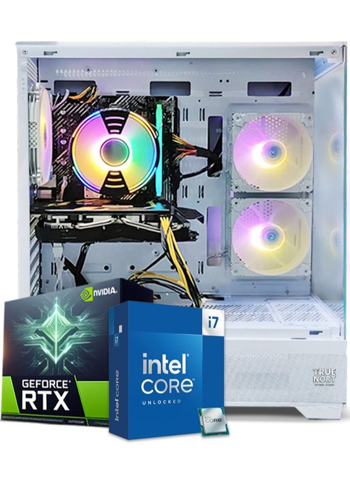 Truenort Gaming PC, Intel Core i5-12400F, RTX 4060, 16GB RAM, 1TB SSD,Air Cooler 120mm, 650W PSU,Window 11 Pro, White Case  - Image 1