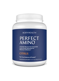PerfectAmino Powder Strawberry (30 Servings) Best Pre/Post Workout Recovery Drink, 8 Essential Amino Acids Energy Supplement with 50% BCAAs, 100% Organic, 99% Utilization