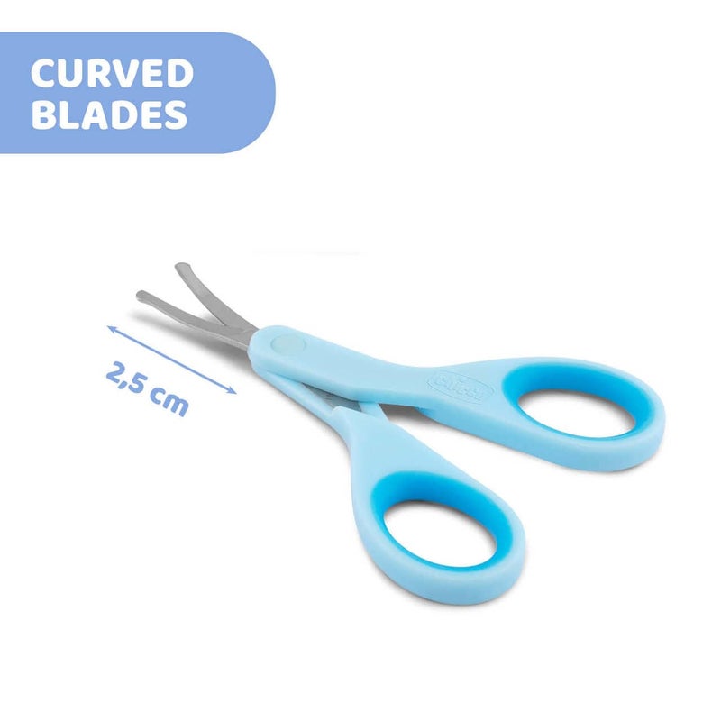 Chicco Nail Scissors for Babies and Children, Stainless Steel Baby Scissors with Curved Blades and Rounded Tips, Protective Case, Non-Slip Rubber Handle, Baby Accessories for Newborns from 0 Months - Image 3