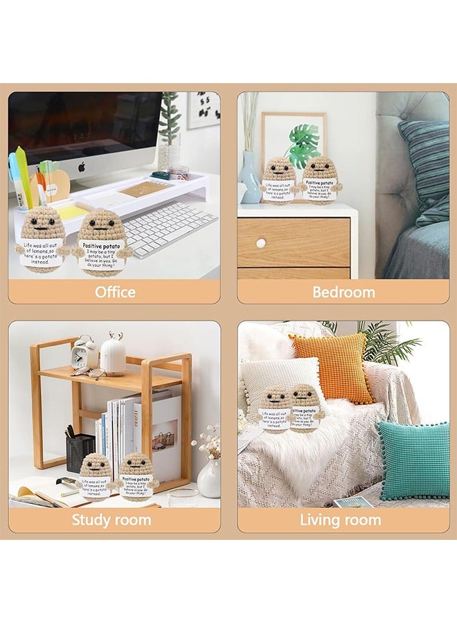 اتش واي Draupnir 2 قطع البطاطا الإيجابية، 3 بوصة مصغرة مضحك محبوك الصوف لعبة البطاطس مع بطاقة إيجابية، لطيف الإبداعية الإيجابية الحياة دمية البطاطا لعيد ميلاد هدية تشجيع الديكور حزب - Image 5