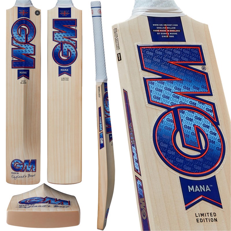 Gunn & Moore Cricket Bat | Mana 606 | Superior Grade 3 English Willow | DXM, ToeTek and NOW! | Full Size Short Handle Suitable for Players 175cm / 5' 9" & over - Image 1