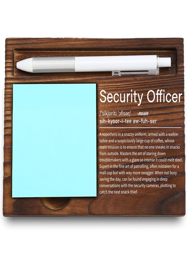 VYNWPDFLI Security Officer Desk Gift, Funny Job Definition Engraving, Unique Appreciation Gift for Guards & Patrol Officers, Wooden Sticky Note Holder, 6.4*4.6*0.6 inches,LQQ47 - Image 1