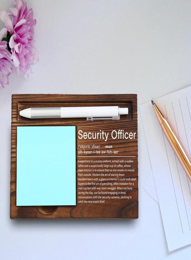 VYNWPDFLI Security Officer Desk Gift, Funny Job Definition Engraving, Unique Appreciation Gift for Guards & Patrol Officers, Wooden Sticky Note Holder, 6.4*4.6*0.6 inches,LQQ47 - Image 4