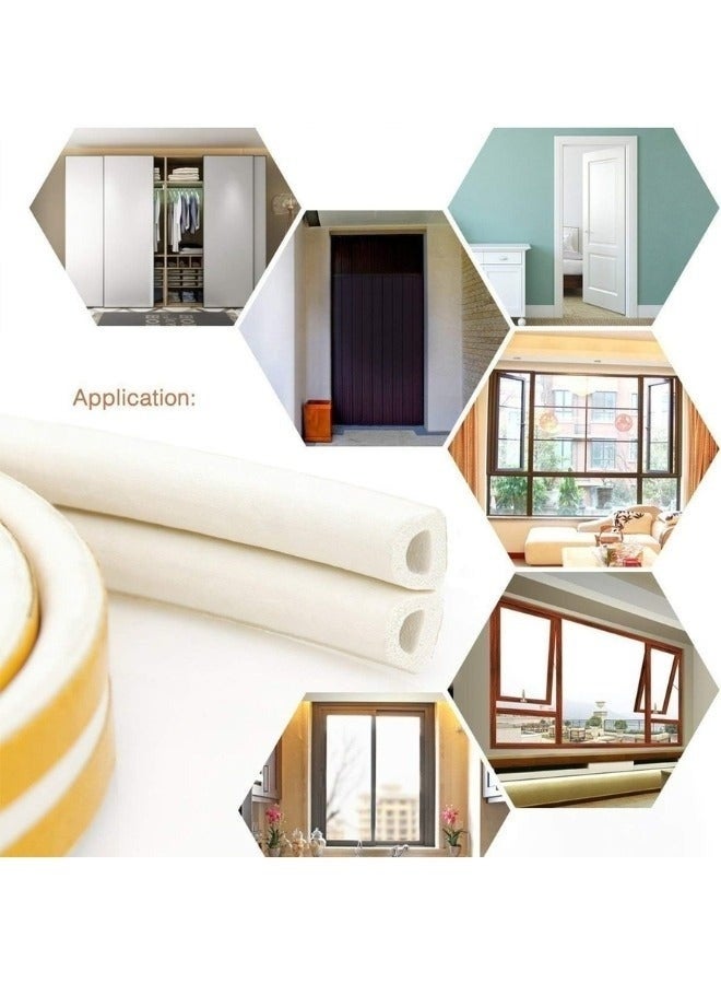 فالمر مانع تسرب للباب على شكل حرف D، شريط مطاطي عازل للطقس، عازل للصوت والضوضاء لباب السيارة والشاحنة ذاتي اللصق (3 متر أبيض) - Image 4