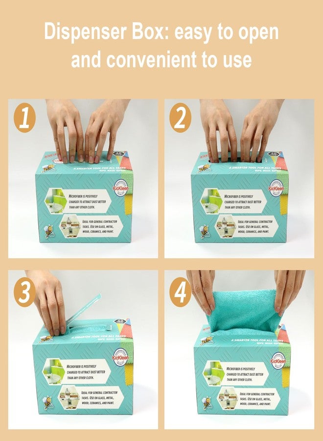KICKLEEN Microfiber Cleaning Cloth, Lint-Free Shop Towels Reusable, Bulk Rags in a Box for Home, Kitchen and Car, 8 Inch x 8 Inch,40 Pack with Box (Blue) - Image 5