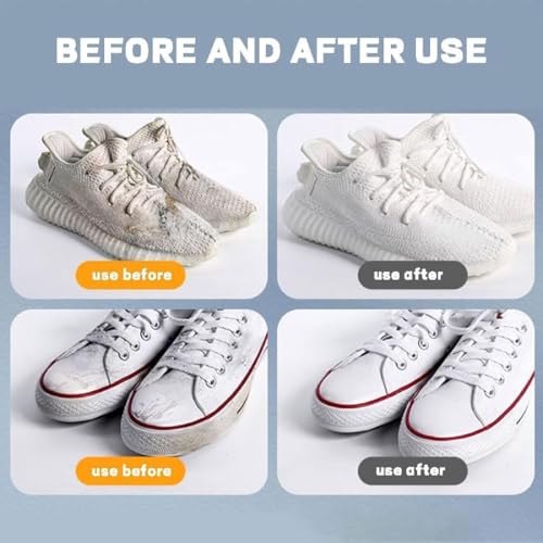 AARUX Plastic Handle Shoe Cleaner Brush, Powerful 2-in-1 Multifunctional Shoe Cleaner, Scrub Brush, Non Wash Deep Cleaning Sneaker Brush, White - Suitable for Tennis, Sports Shoe Care Kit - Image 4
