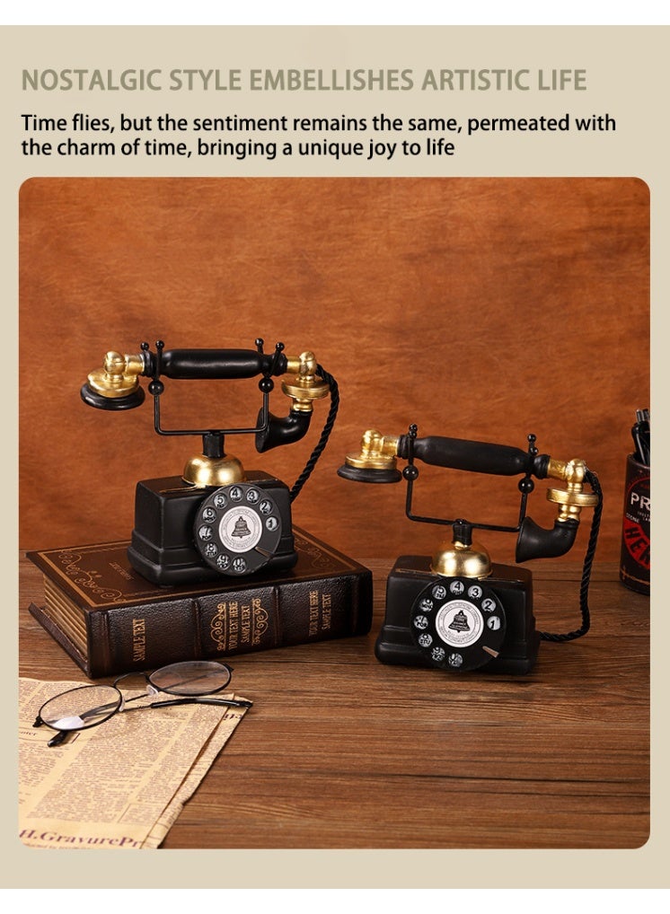 GuRiver Elegant Vintage-Style Decorative Telephone – Antique Resin Rotary Phone Replica, Perfect for Home and Bar Décor, Study Room Display, Nostalgic Photography Props, and Unique Gifts for Weddings, Graduations, and Special Occasions - Image 5