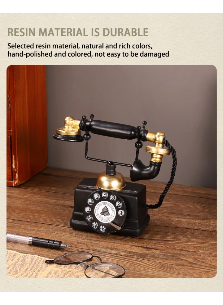 GuRiver Elegant Vintage-Style Decorative Telephone – Antique Resin Rotary Phone Replica, Perfect for Home and Bar Décor, Study Room Display, Nostalgic Photography Props, and Unique Gifts for Weddings, Graduations, and Special Occasions - Image 4