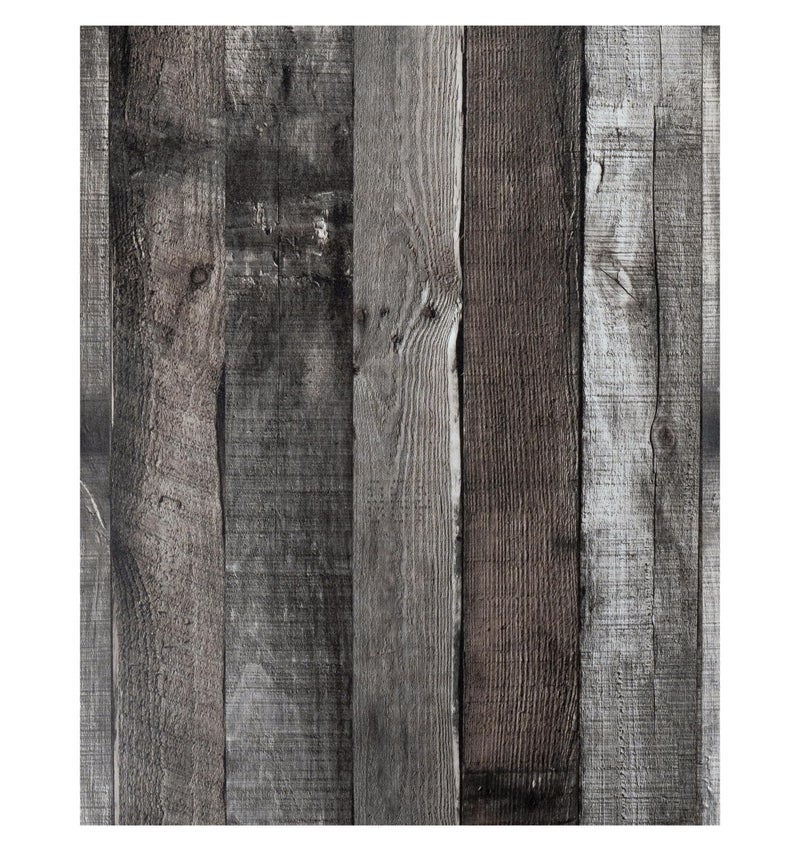 Yunaeon Natural WoodDark Grey Wood Contact Paper Peel and Stick Wallpaper 173x 80Self Adhesive Removable Vintage Faux Wood Wall Paper Plank Shelf Home Decoration Kitchen Counter Cover Use