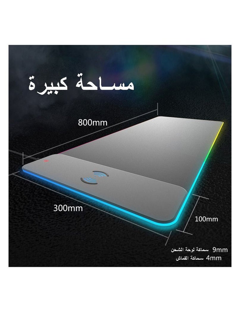 لوحة ماوس لاسلكية للشحن السريع بقوة 10 وات متوافقة مع جميع الهواتف باللون الأسود - Image 5