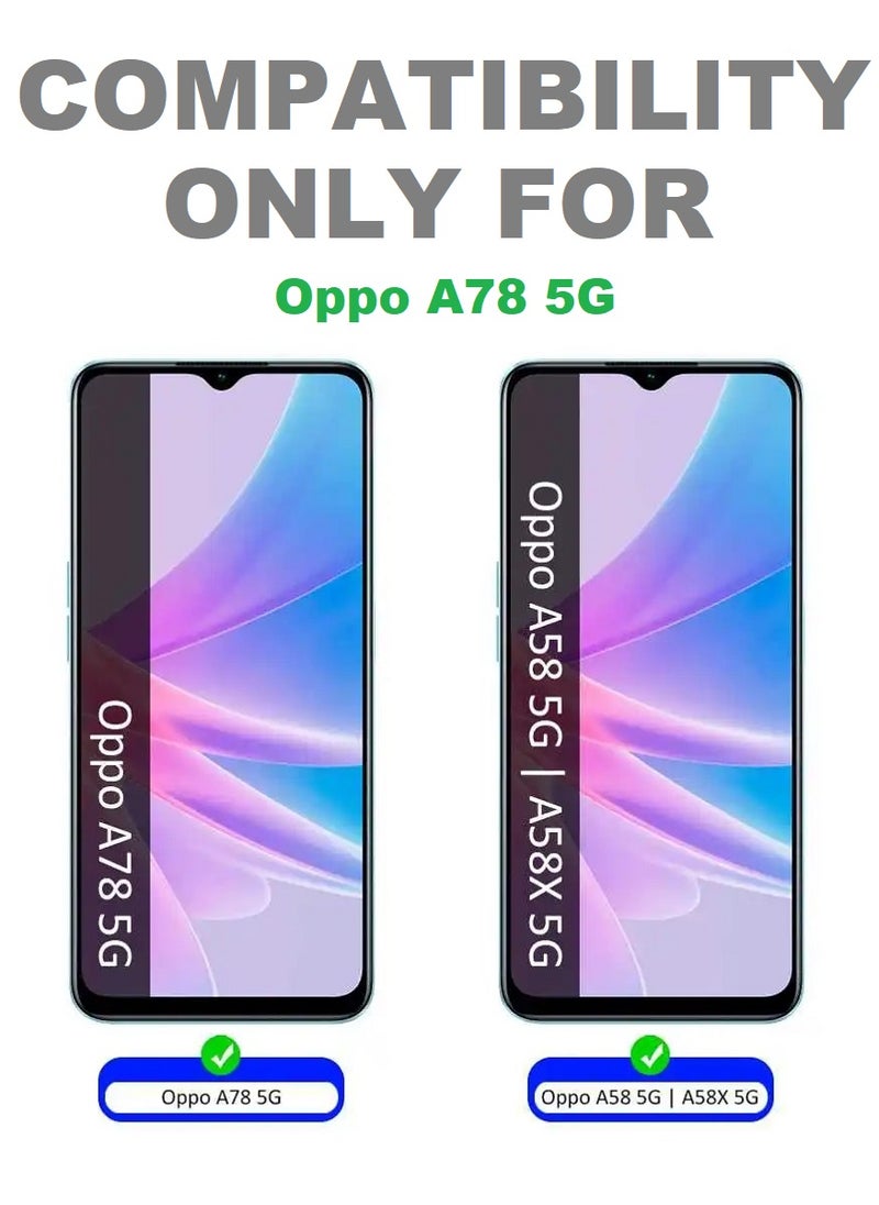 Tempered Glass Screen Protector Clear Designed For Oppo A78 5G Full Screen Coverage And Bubble Free