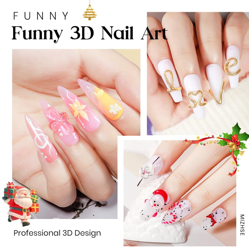 MIZHSE Solid Builder Gel for Nails, Clear Non-Sticky Sculpting Gel, 3D Nail Art Carving Building Modeling Hard Nail Extension Soak Off UV/LED Nail Art Salon Home DIY 15g - Image 5