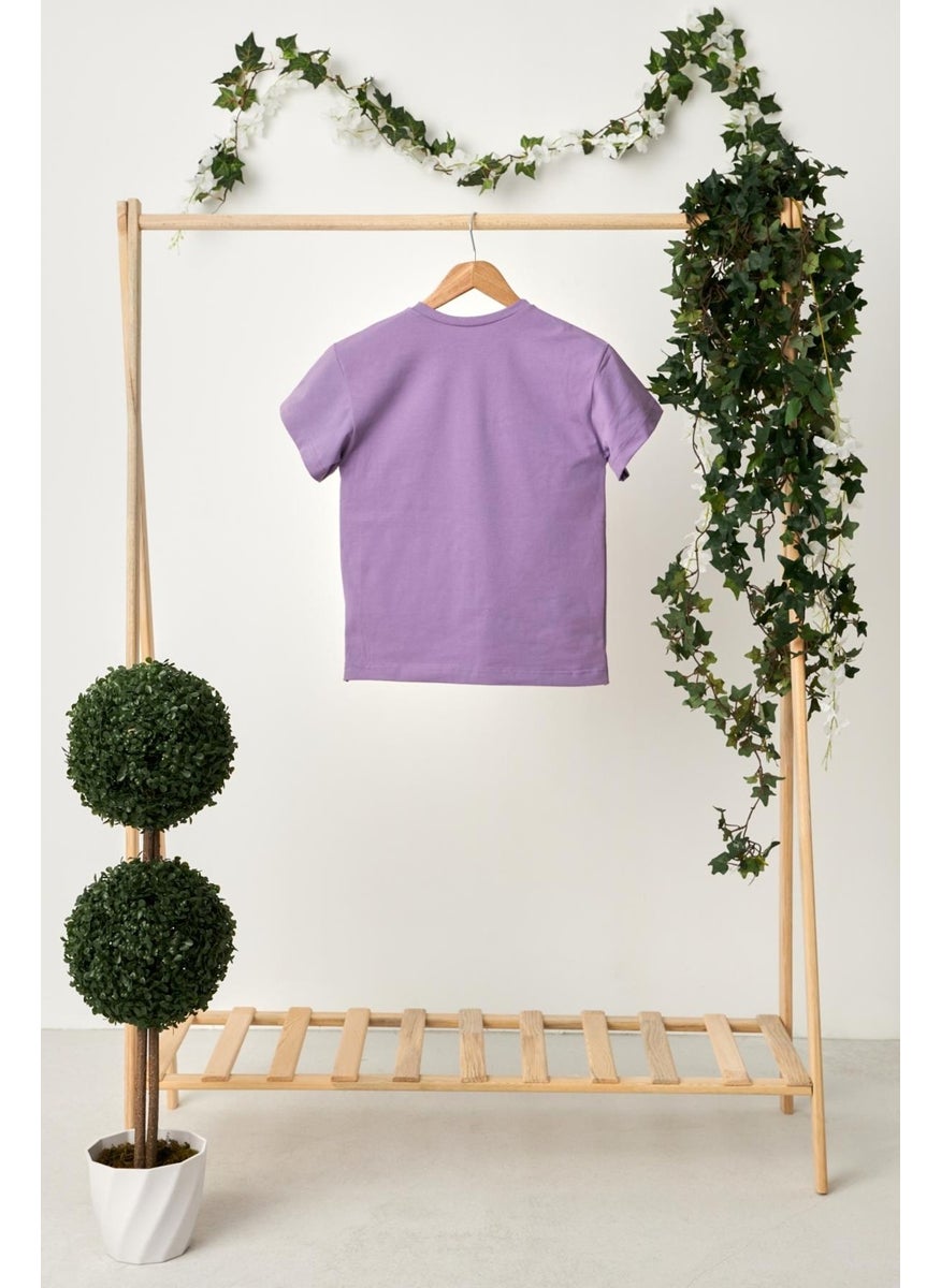 Babygiz Lilac Boy Short Sleeve Crew Neck Anti-Sweat, Comfortable Cotton Combed T-Shirt  - Image 5