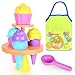 SupMLC Beach Toys Ice Cream Sand Toys Toddlers Beach Essentials for Kids Girls Boys Sand Molds Shovels with Collapsible Mesh Bag Travel Sand Box Toys for Beach Party Bath Toys Pretend Play - Image 2