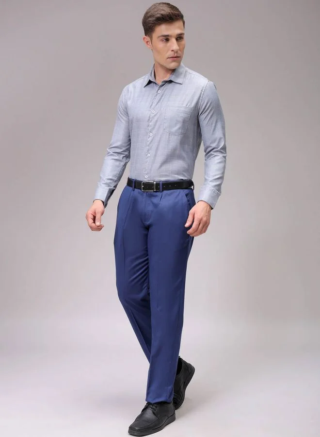 The Indian Garage Co Men Slim Fit Checkered Full Sleeves Cutaway Collar Formal Shirt