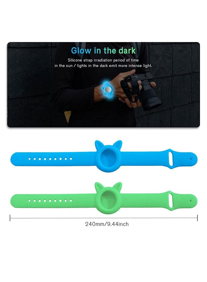 SYOSI 2 Pcs Airtag Wristbands for Kids Soft Silicone Bracelet Lightweight Waterproof Band Compatible with Apple Airtag Watch Band for Children and Toddler - Image 5